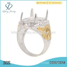 Novo design de aço inoxidável de prata e ouro mens indonésia anéis, anel de homem